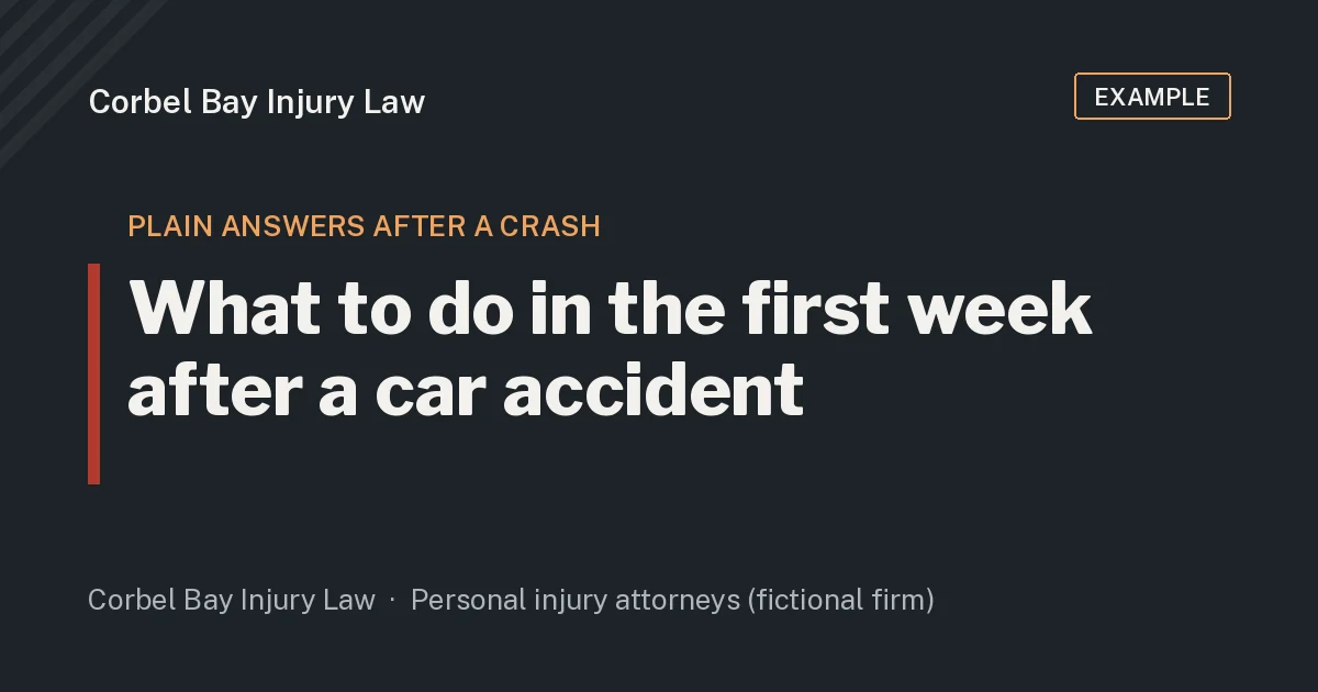 Example blog header: What to do in the first week after a car accident