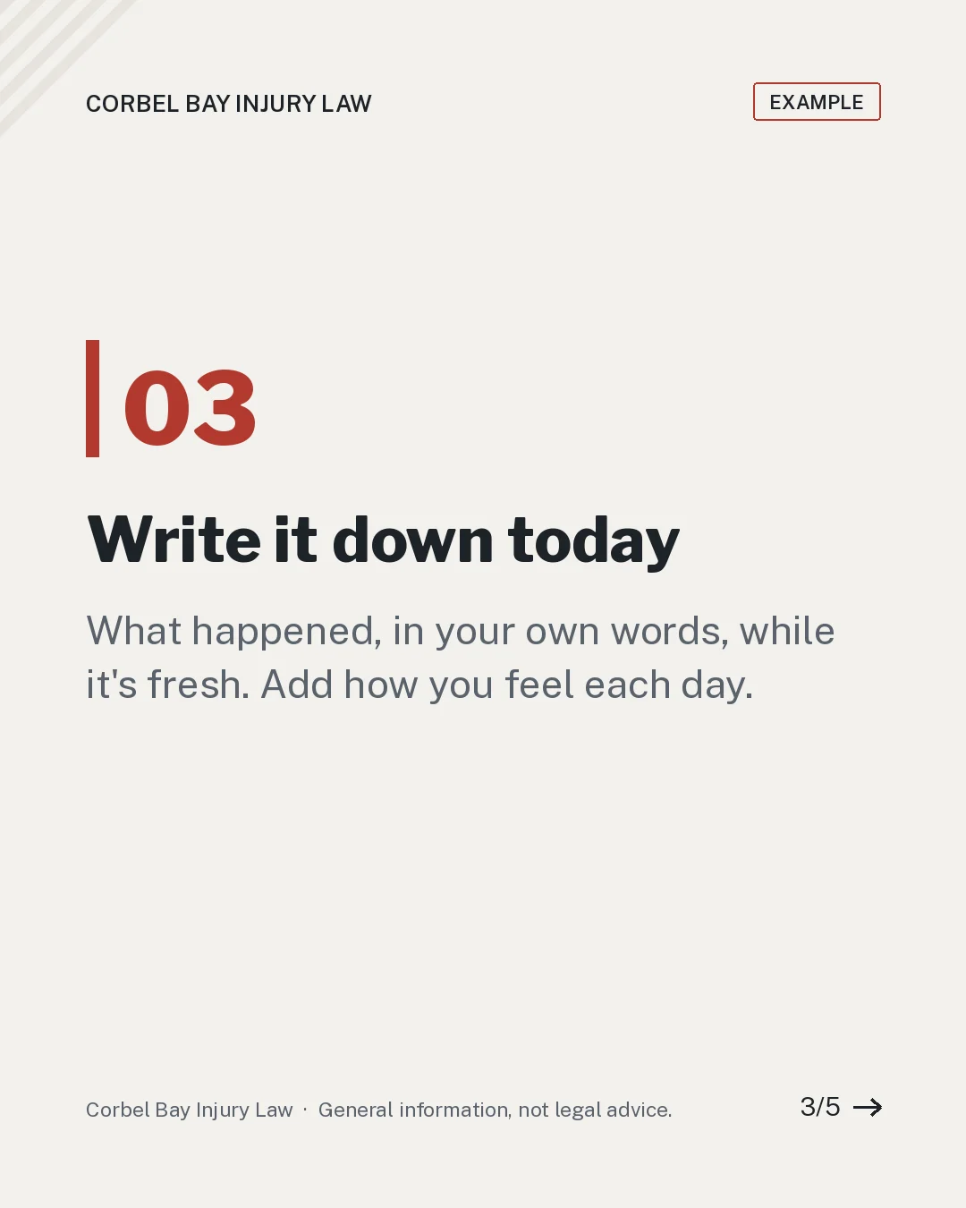 Carousel slide 3 of 5: Write it down today