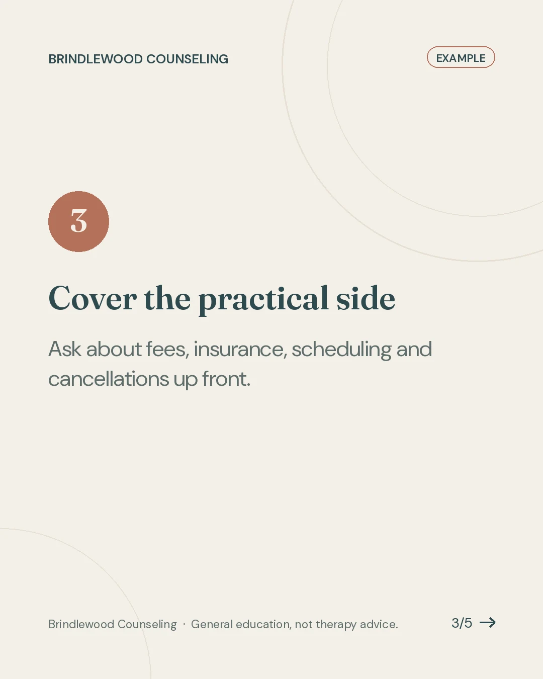 Carousel slide 3 of 5: Cover the practical side