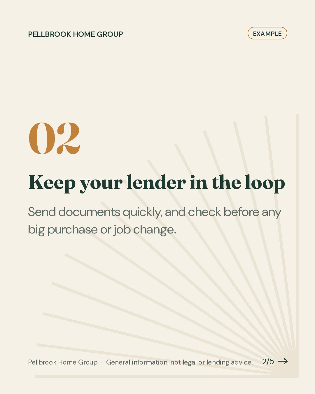 Carousel slide 2 of 5: Keep your lender in the loop