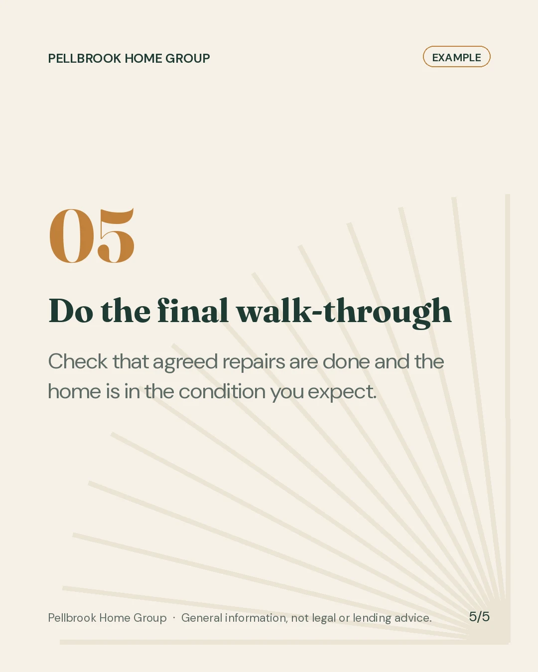 Carousel slide 5 of 5: Do the final walk-through