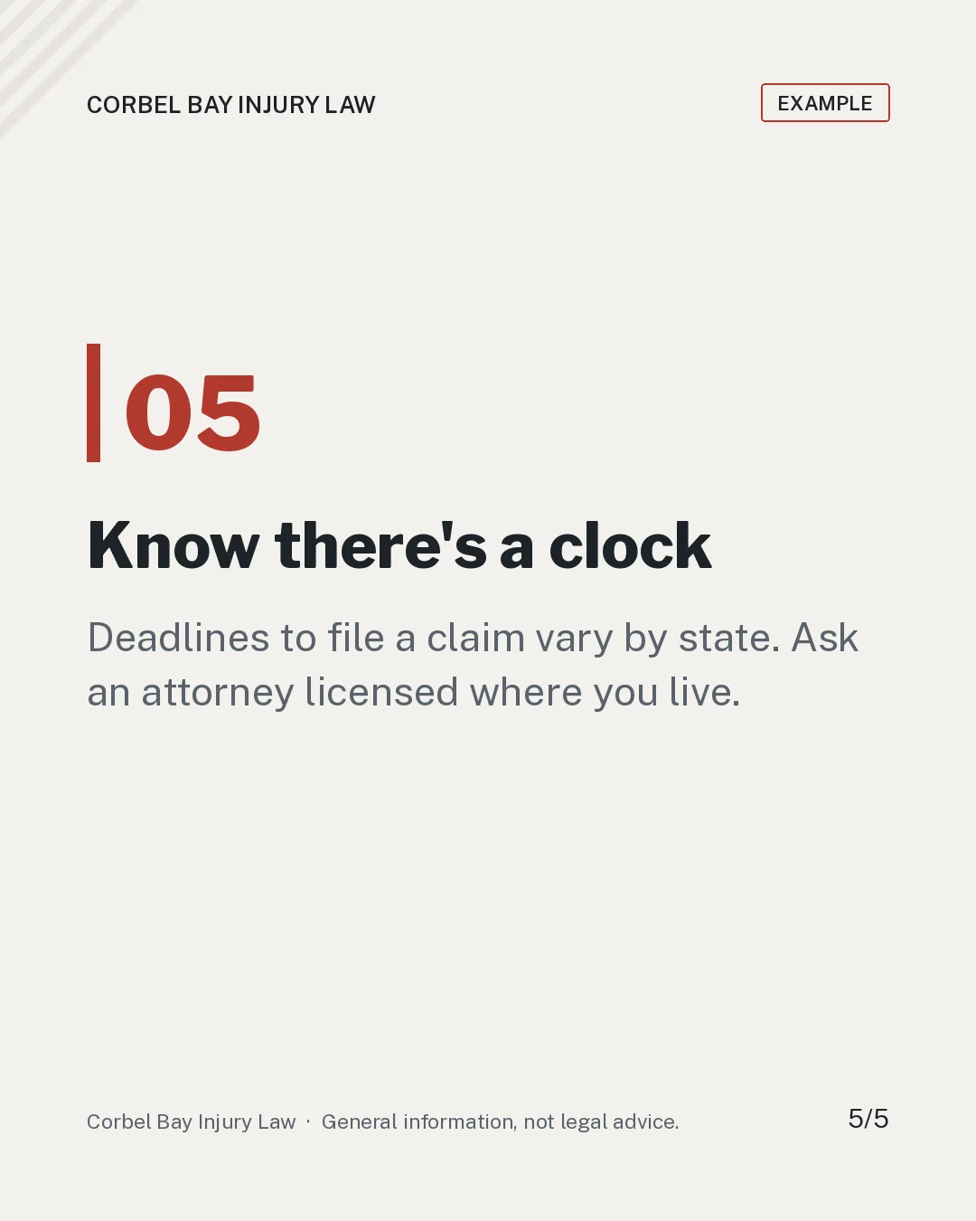 Carousel slide 5 of 5: Know there's a clock