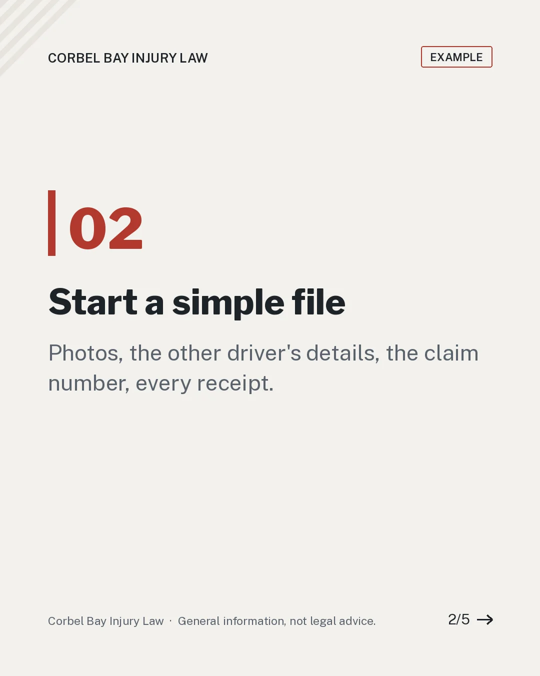 Carousel slide 2 of 5: Start a simple file