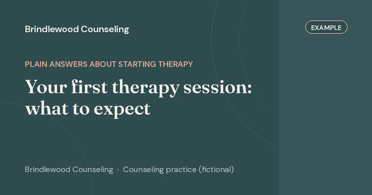 Example blog header: Your first therapy session: what to expect